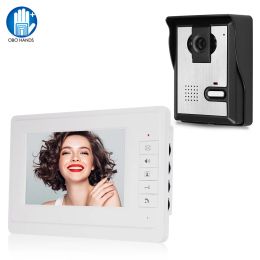 Intercom 7inch Wired Video Door Phone Intercom System Video Doorbell Outdoor Camera IR Night Vision Waterproof 2 Indoor Monitors for Home