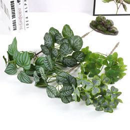 Decorative Flowers Party Decors Fake Plant Flower Arrangement Bouquet Plants Silk Indoor Shamrock Artificial Picks Diy Stems L8c1