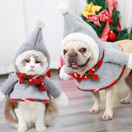 Dog Apparel Winter Warm Thick Christmas Year Pets Dogs Cats Xmas Costume Cloak Cape Coat Outfits