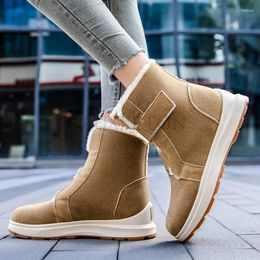 Boots Designer High Top Snow Women Winter Warm Plush Faux Cow Suede Ankle Fluffy Fur Sneaker Shoes Skiing Botas Mujer