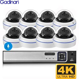 System Gadinan 8MP 4K CCTV Security Cameras System 8CH 4CH Video Surveillance Kit Home Outdoor Audio IP Camera Poe NVR Recorder Set