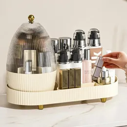 Storage Boxes Rotating Cosmetic Box Dressing Table With Lid Lipstick Brush Eyebrow Pencil Holder Desktop Woman Ideal Gift