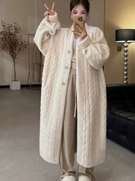 Sonbahar ve Kış Yeni Altın Tembel Stil Mink Hardigan Kadınların Taklit Kürk Mink Palto Uzun Mizaç Peluş Ceket