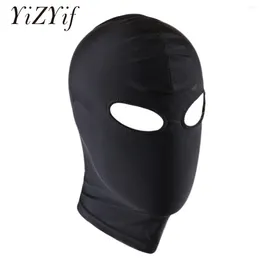 Party Supplies Unisex Men Women Cosplay Face Mask Spandex Open Eyes And Mouth Headgear Black Full Hood For Role Play Costume