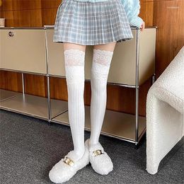 Women Socks 1Pair Cotton Fashion JK Girls Lolita For Sexy Lace Stockings Ladies Knee Warm Boot