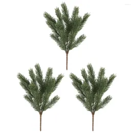 Decorative Flowers Artificial Pine Needles Simulated Branches Leaves Ornament Faux Christmas Decor Picks Wreath Adornment Tree