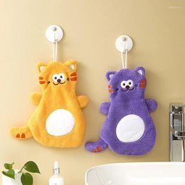 Towel 1Pc Hanging Loops Wipe Coral Velvet Cartoon Hand Towels The Water Absorption Animal Small Rag Hands Children
