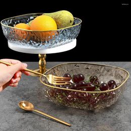 Plates Translucent Plate Elegant Diamond-texture Fruit Versatile Countertop Organizer For Capacity Storage Home