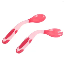 Spoons Toddler Dishes Dinnerware Sets Baby Spoon Fork Cutlery Tableware Bendable Pp Kids