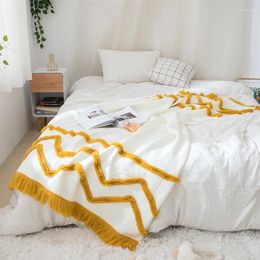 Blankets Nordic Ins Sofa Blanket Tassel Home Soft Furnishings Knitted Style Office Nap Shooting Air Conditioning