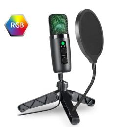 Monopods Bm501 Hot Podcast Recording Premium Tripod Condenser Microphone RGB Usb Gaming Micro Phone Mic Live Broadcast Music Singing New