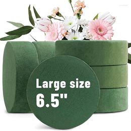 Decorative Flowers 5pcs 6.5'' Large Round Floral Foam Blocks Dry For Artificial Flower DIY Wedding Aisle Arrangement