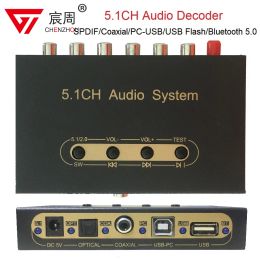 Converter 5.1CH Audio System Bluetooth 5.0 Receiver U Disc Player Optical Coaxial Audio DAC USB Sound Card SW CE SR SL FR FL 2CH DTS