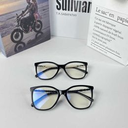 High quality fashionable New luxury designer sunglasses Family's Eyeglasses with Myopia and Plain Face CH3441 Pearl Chain Frame Flat Mirror Fashion Girl