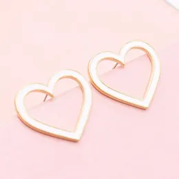 Stud Earrings Cute Small Heart Shape Earring White Black Enamel For Women Girl Boucle D'oreille Wedding Party Charm Jewellery