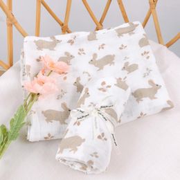 Blankets Elinfant Muslin Swaddle Blanket Cotton 120 110cm Baby Bath Towel Wrap Wholesale Drop