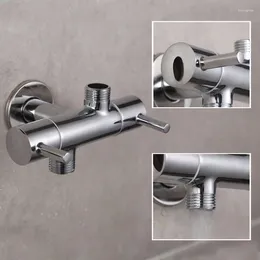 Bathroom Sink Faucets Wall Mount Washing Machine Faucet Chrome One In Two Out Bibcock Decorative Garden Laundry Mop Pool Dual Handles Taps