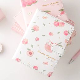Notebooks Cute A5 Peach Pink Diary Notebook Magnetic Hand Book Student Journal Planner School Supplies Korean Stationery