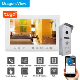 Doorbells Dragonsview 7 Inch Video Door Phone Intercom System Doorbell Camera Home Security Access Control System Unlock