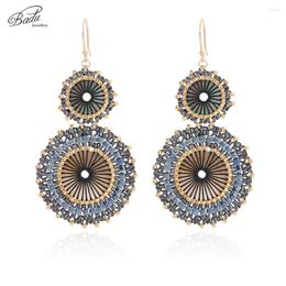 Dangle Earrings Badu Vintage Handmade Double Round Japanese Seed Beads Crochet For Women Christmas Jewellery Gift Wholesale