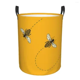 Laundry Bags Cute Bees Design Hamper Large Storage Basket Honey Bee Kids Nursery Toy Organiser