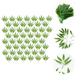 Decorative Flowers 100 Pcs Bamboo Leaves Plant Adornment Garden Decoration Spring Home Simulation Ornaments Accessories