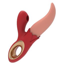 Sex Toy Dildo Vibrator Clitorals Stimulator for Women Rose Shape Tongue Licking Vibrations Clitoral Stimulator Nipples Massager for Female Masturbation Couples