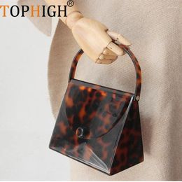 Evening Bags Vintage Leopard Banquet Handbag For Women 2024 Acrylic Bag Luxury Lady Clutch Purse Elegant Tote Party