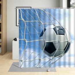 Shower Curtains Football Sports Design Curtain Polyester Fabric Waterproof Boys Home Decor Screens With Hooks Cartoons Bathroom