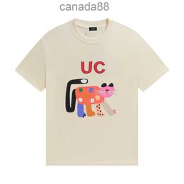 24 Summer New Print Cartoon Cute Academy Style Ancient Home Short Sleeved T-shirt Mens and Womens Same Couple Fashion Brand IL9U O11T