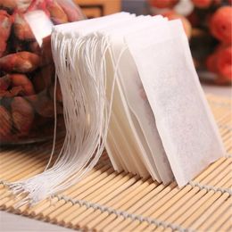 New Teabags 100Pcs/Lot 5.5 x 7CM Empty Tea Bags With String Heal Seal Philtre Paper for Herb Loose Tea