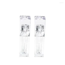 Storage Bottles Empty Clear Lip Glaze Tubes 30/50pcs 4.5ml Cosmetic Packaging Luxury Plastic Refill Bottle Crystal Square Lipgloss