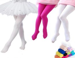 Girls Velour Leggings Candy Colours Pantyhose Ballet Tights Child Skinny Pants 80D Velvet Child Dance Sock Panty Hose 15 Colours 3 S3452318