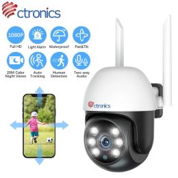 Cameras Ctronics AI Human Detection Wifi Camera Auto Tracking Panoramic Security Protection IP Camera Outdoor HD 1080P Night Vision CCTV