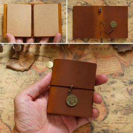 Retro Mini Traveler's Notebook Planner Genuine Leather Notebooks Journal Handmade Diary Sketchbook Stationery