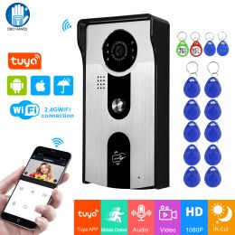 Phone New Tuya Smart Video Intercom Door Bell 1080p Wifi Video Door Phone Camera with Ir Night Vision Rfid Card Phone App Unlock Home