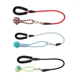 Dog Collars Pet Chew Knot Toy Cotton Traction Rope Cleaning Teeth Bite-Resistant