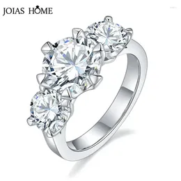 Cluster Rings Joias Home Vintage 925 Silver Women Ring 18K Gold 5 D Colour Pass Diamond Test Moissanite For Couple Anniversary Gift