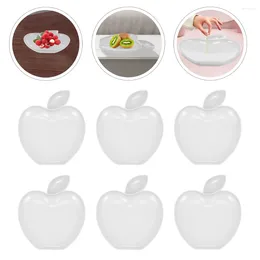 Plates 6 Pcs Plastic Containers Apple Dumpling Plate Serving Snack Dishes White Kitchen Utensil