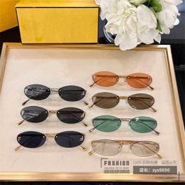 High quality New luxury designer Family F's oval cat's eye niche ins fashionable sunglasses star net red anti ultraviolet Sunglasses FE40046