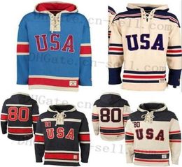 MThr 1980 Miracle On Team Usa Ice Hockey Jerseys Hockey Jersey Hoodies Custom Any Name Any Number Stitched Hoodie Sports Sweater M3841076