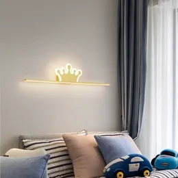 Wall Lamp Children's Room Girl's Bedroom Princess Crown Eye Protection LED Fashionable Northern Europe Modern Contracted Creativ