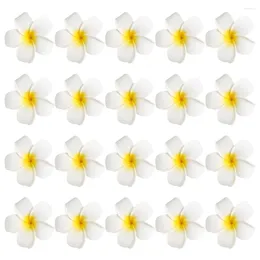 Decorative Flowers 20Pcs Plumeria Flower Barrettes Headwear Clips Headdress Accessory