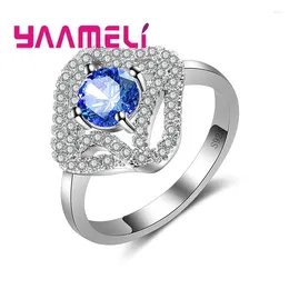 Cluster Rings Original Classic Finger For Women Girls Crystal Jewellery Factory Price 925 Sterling Silver Hard Cubic Zirconia Gift