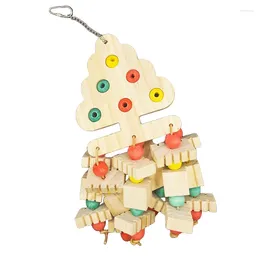 Other Bird Supplies Natural Wood Brick Cotton Plastic Bead Hanging Accessories Chewy Foraging Climb Toy