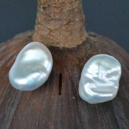 Earrings Natural Baroque White Petal Pearl Earrings AAA+ 14K Women Hook Lucky FOOL'S DAY VALENTINE'S DAY Party Classic Freshwater