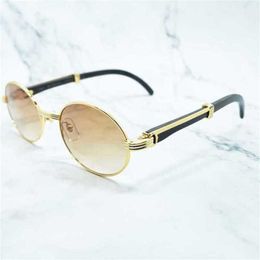 2024 Men's Luxury Designer Women's Sunglasses Wood Round Men Metal Retro Classic Wooden Glasses Driving Shades Women Black Red White Party EyewearKajia