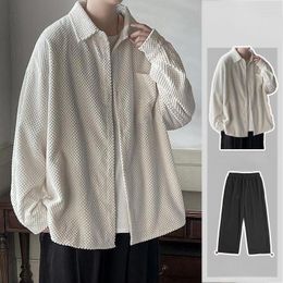 Men's Tracksuits Casual Cotton Linen Two Piece Suits Men Set Fashion Loose V Neck Long Sleeve Tops And Trouser Style Clothing Summer X124