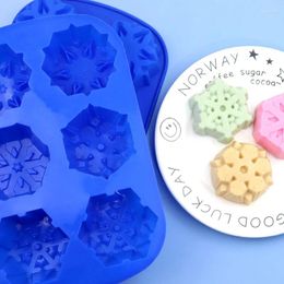 Baking Moulds Christmas Series Silicone 6 Snowflake Cake Mold XG041