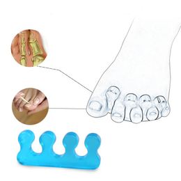 new 2024 3 pairs Soft Silicone Toe Separating Gel Toe Separator Flexible Finger Spacer Silicone Soft Form for Manicure Pedicure Nail Tool -